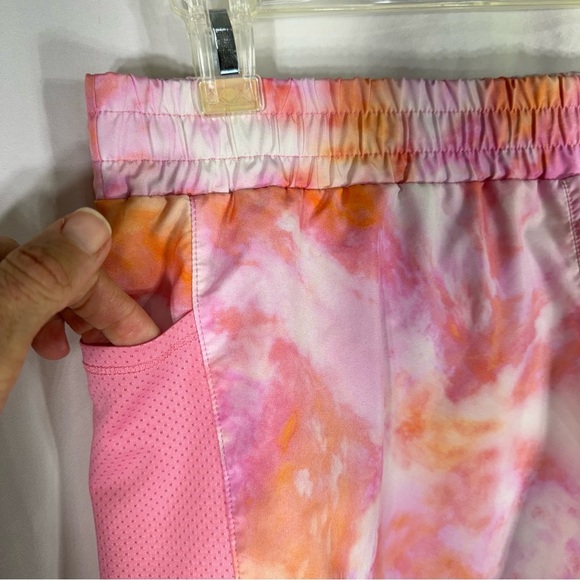 Xersion Girls Tie-Dye Pink Orange Quick Dry Running Shorts 18.5 Plus - Picture 5 of 6